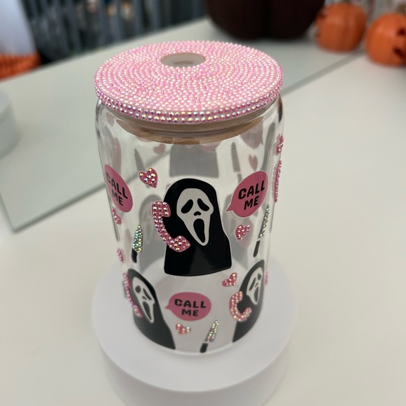 SOLD!!! 16 oz Bedazzled Pink horror character Tumbler Cup! - Picture 3 of 5